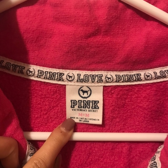 VS Love Pink Quarter-zip Sweatshirt - Picture 2 of 4